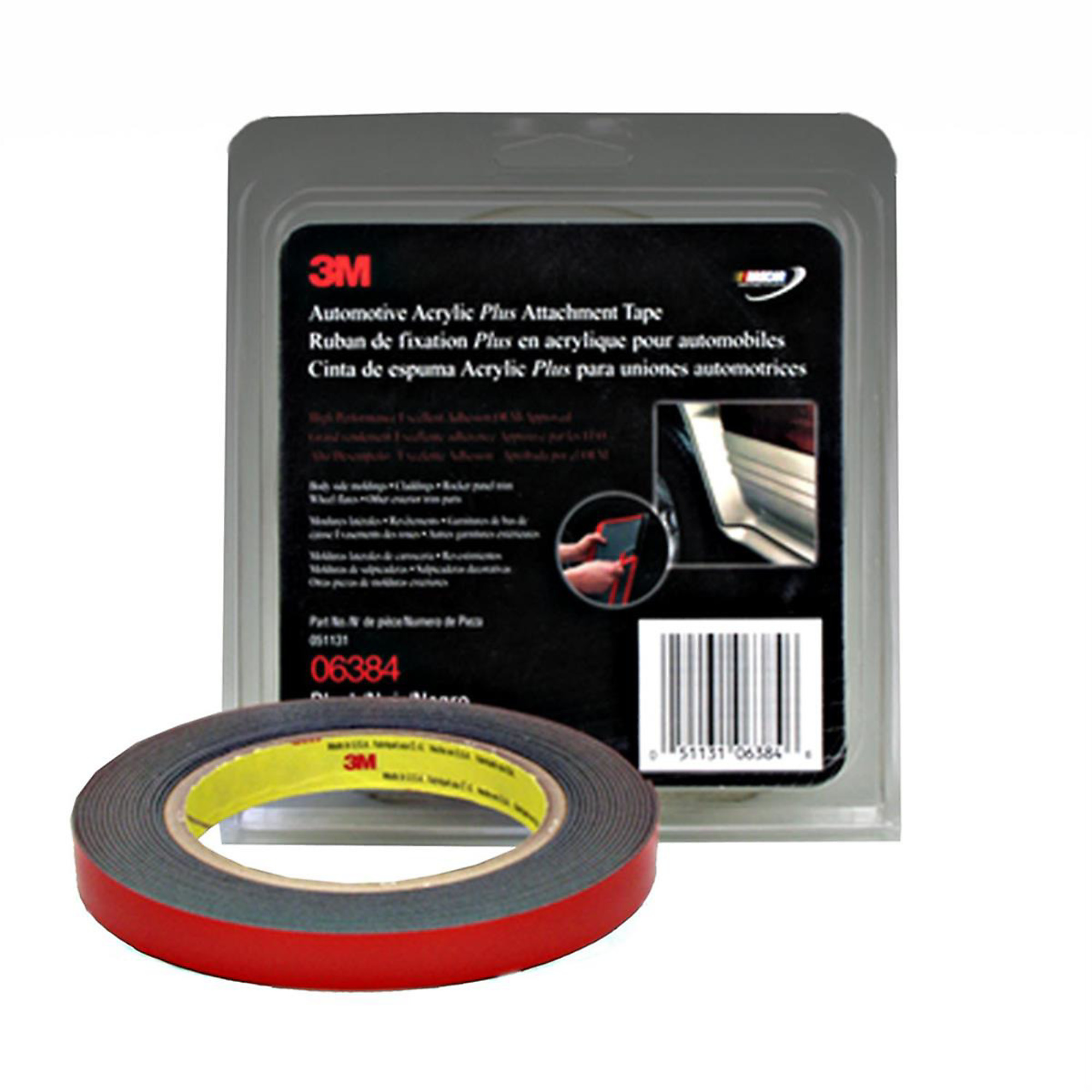 3M Foam Tape — 1/2in. x 5 Yards, 1.2mm Thickness, Medium Density, Acrylic Adhesive, Model# MMM6384